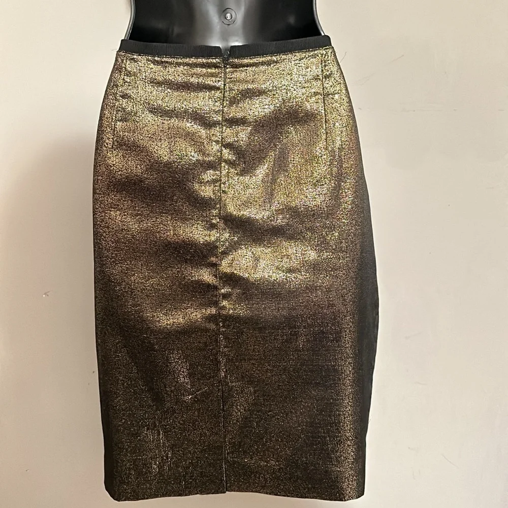 NWOT Tory Burch gold shimmery Brandy elegant metallic pencil skirt size 8